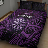 Personalised New Zealand Darts Quilt Bed Set Purple Dart Board Maori Pattern LT05 - Polynesian Pride