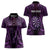 Personalised New Zealand Darts Women Polo Shirt Purple Dart Board Maori Pattern