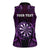 Personalised New Zealand Darts Women Sleeveless Polo Shirt Purple Dart Board Maori Pattern