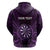 Personalised New Zealand Darts Zip Hoodie Purple Dart Board Maori Pattern