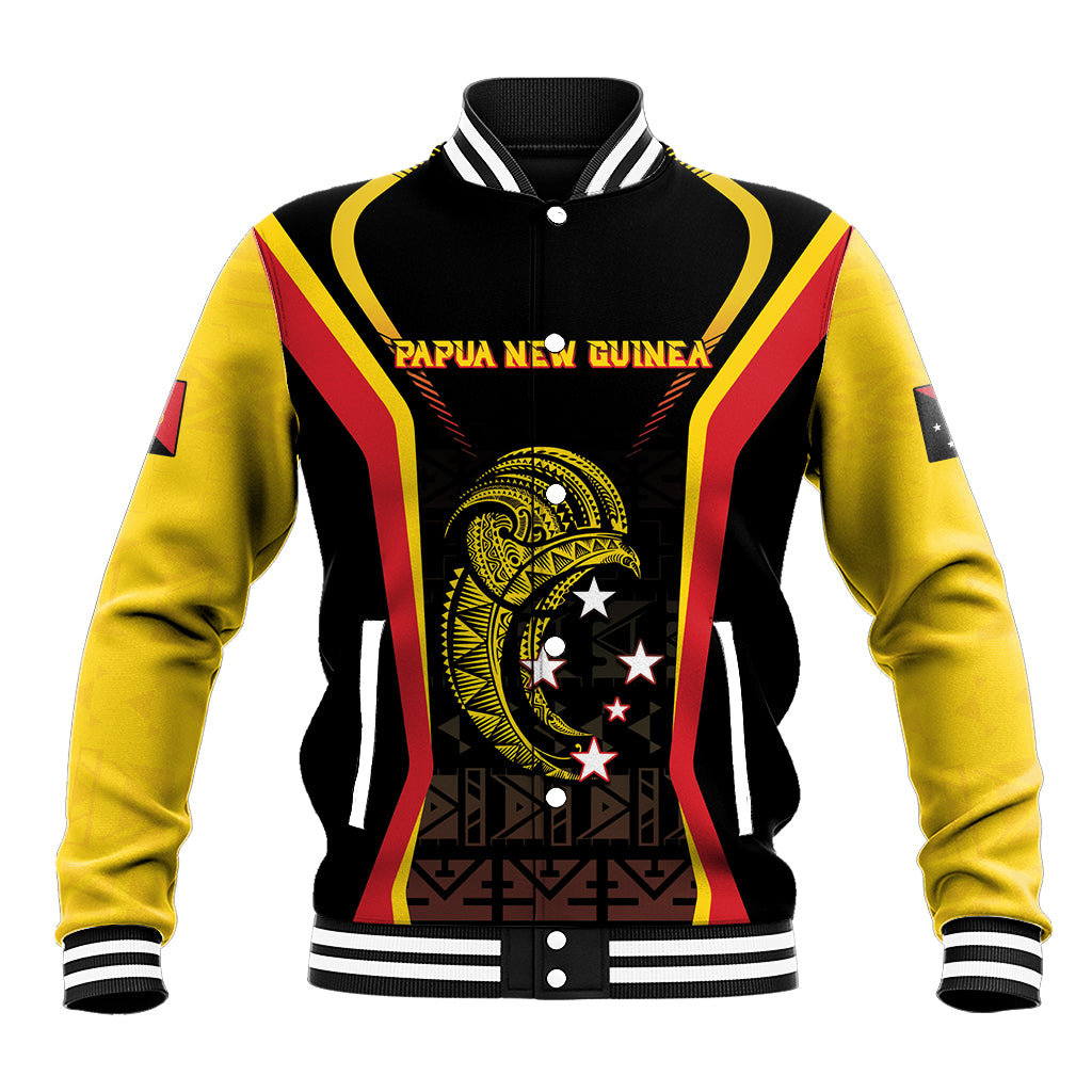 Custom Papua New Guinea Cricket Baseball Jacket 2024 World Cup LT05 Unisex Black - Polynesian Pride