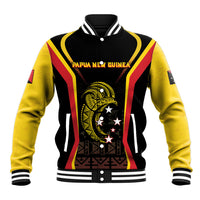 Custom Papua New Guinea Cricket Baseball Jacket 2024 World Cup LT05 Unisex Black - Polynesian Pride