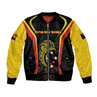Custom Papua New Guinea Cricket Bomber Jacket 2024 World Cup LT05 Unisex Black - Polynesian Pride