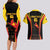 Custom Papua New Guinea Cricket Couples Matching Long Sleeve Bodycon Dress and Hawaiian Shirt 2024 World Cup