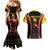 Custom Papua New Guinea Cricket Couples Matching Mermaid Dress and Hawaiian Shirt 2024 World Cup