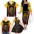 Custom Papua New Guinea Cricket Family Matching Off The Shoulder Long Sleeve Dress and Hawaiian Shirt 2024 World Cup