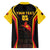 Custom Papua New Guinea Cricket Family Matching Off The Shoulder Long Sleeve Dress and Hawaiian Shirt 2024 World Cup