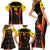 Custom Papua New Guinea Cricket Family Matching Short Sleeve Bodycon Dress and Hawaiian Shirt 2024 World Cup