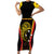 Custom Papua New Guinea Cricket Family Matching Short Sleeve Bodycon Dress and Hawaiian Shirt 2024 World Cup