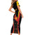 Custom Papua New Guinea Cricket Family Matching Short Sleeve Bodycon Dress and Hawaiian Shirt 2024 World Cup