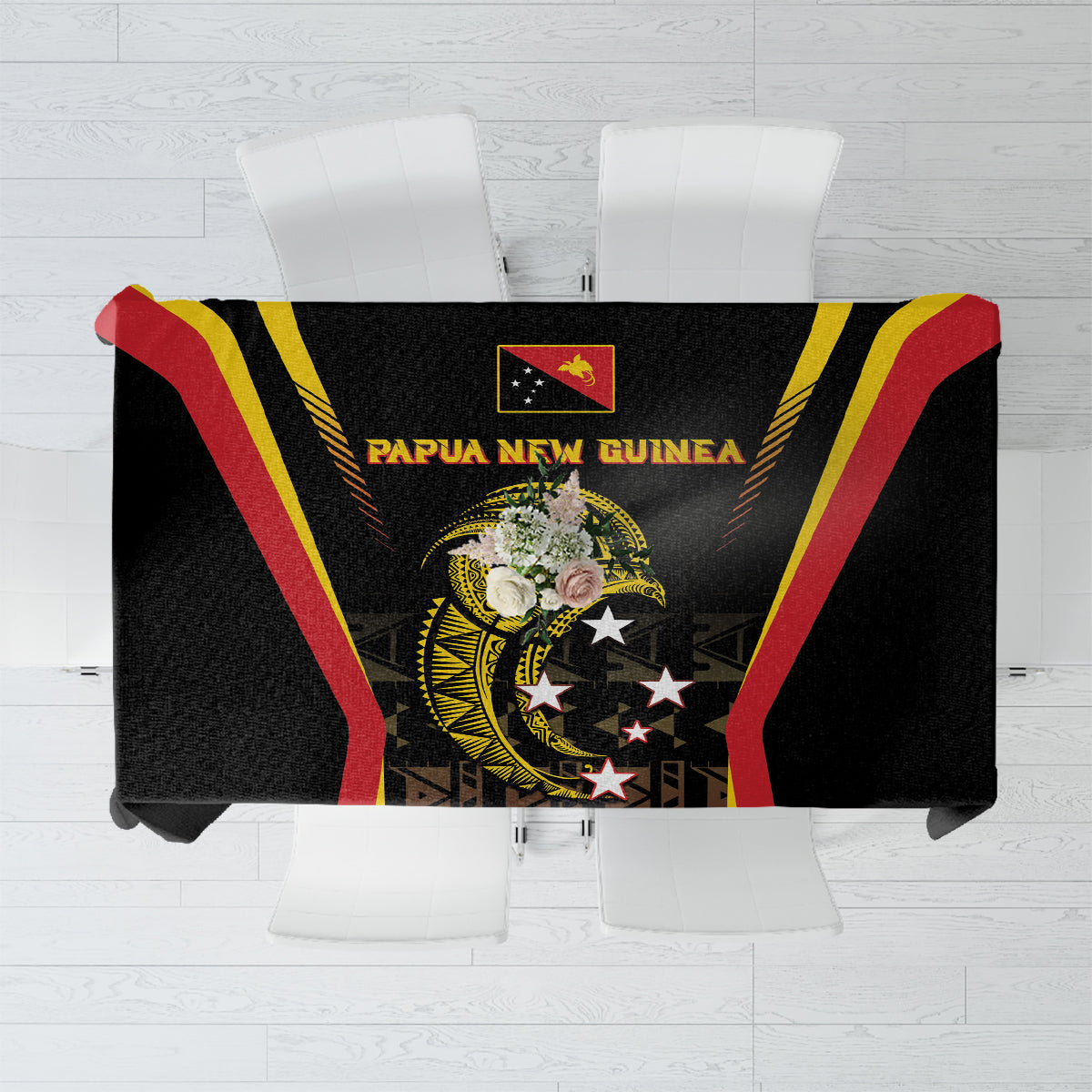 Papua New Guinea Cricket Tablecloth 2024 World Cup LT05 Black - Polynesian Pride