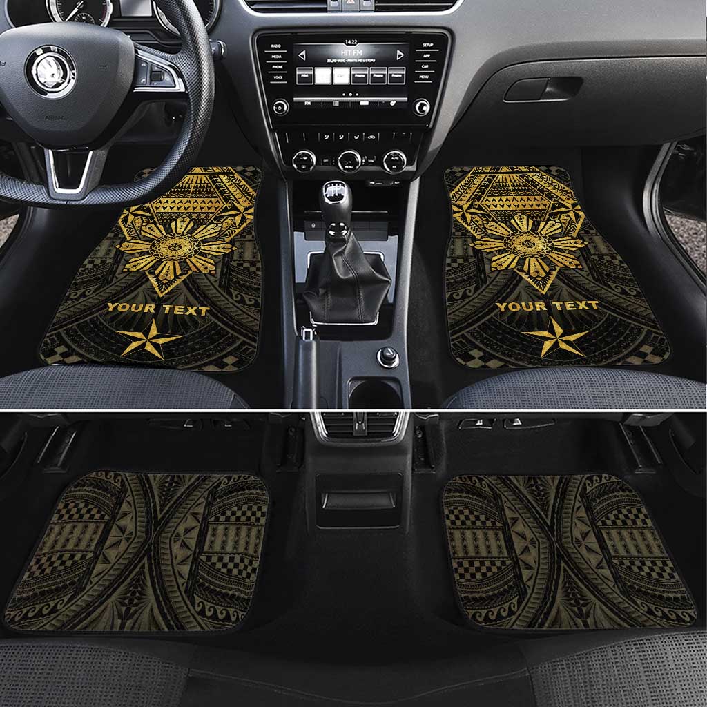 Philippines Independence Day Car Mats Filipinos Sun Star Tribal LT05 Set 4pcs Gold - Polynesian Pride