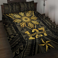 Philippines Independence Day Quilt Bed Set Filipinos Sun Star Tribal LT05 Gold - Polynesian Pride