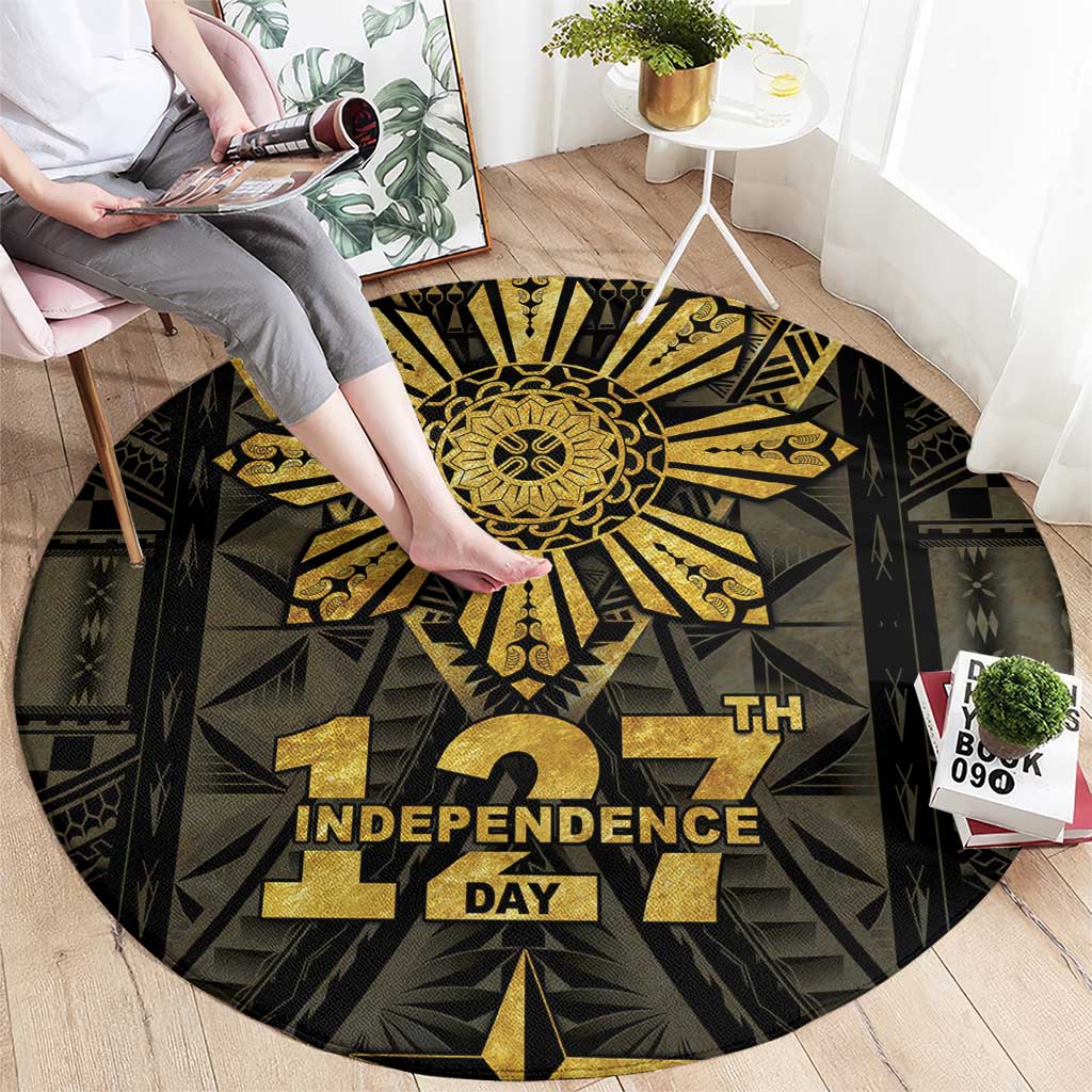 Philippines Independence Day Round Carpet Filipinos Sun Star Tribal LT05 - Polynesian Pride