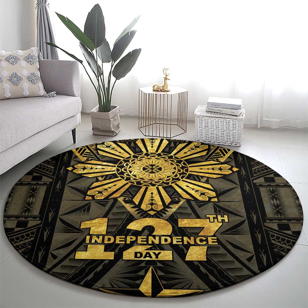 Philippines Independence Day Round Carpet Filipinos Sun Star Tribal LT05 - Polynesian Pride