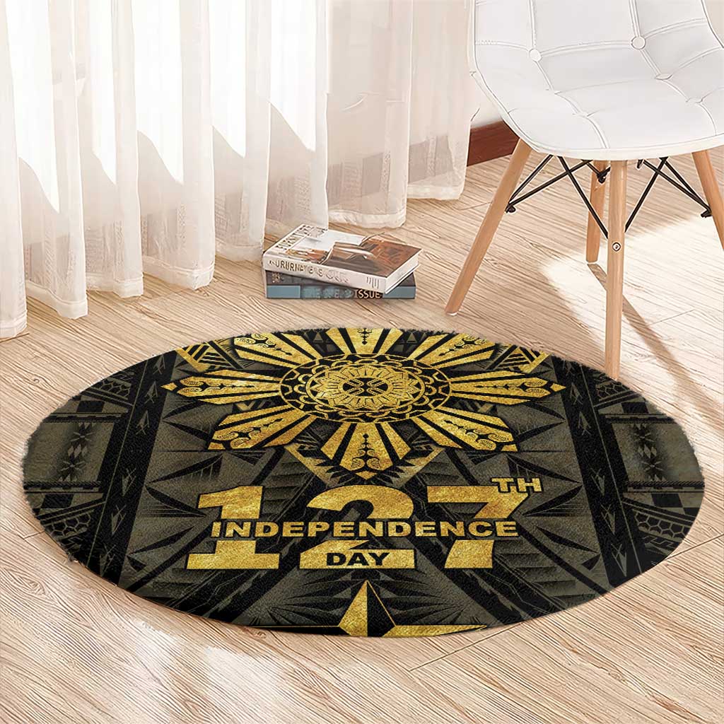 Philippines Independence Day Round Carpet Filipinos Sun Star Tribal LT05 - Polynesian Pride