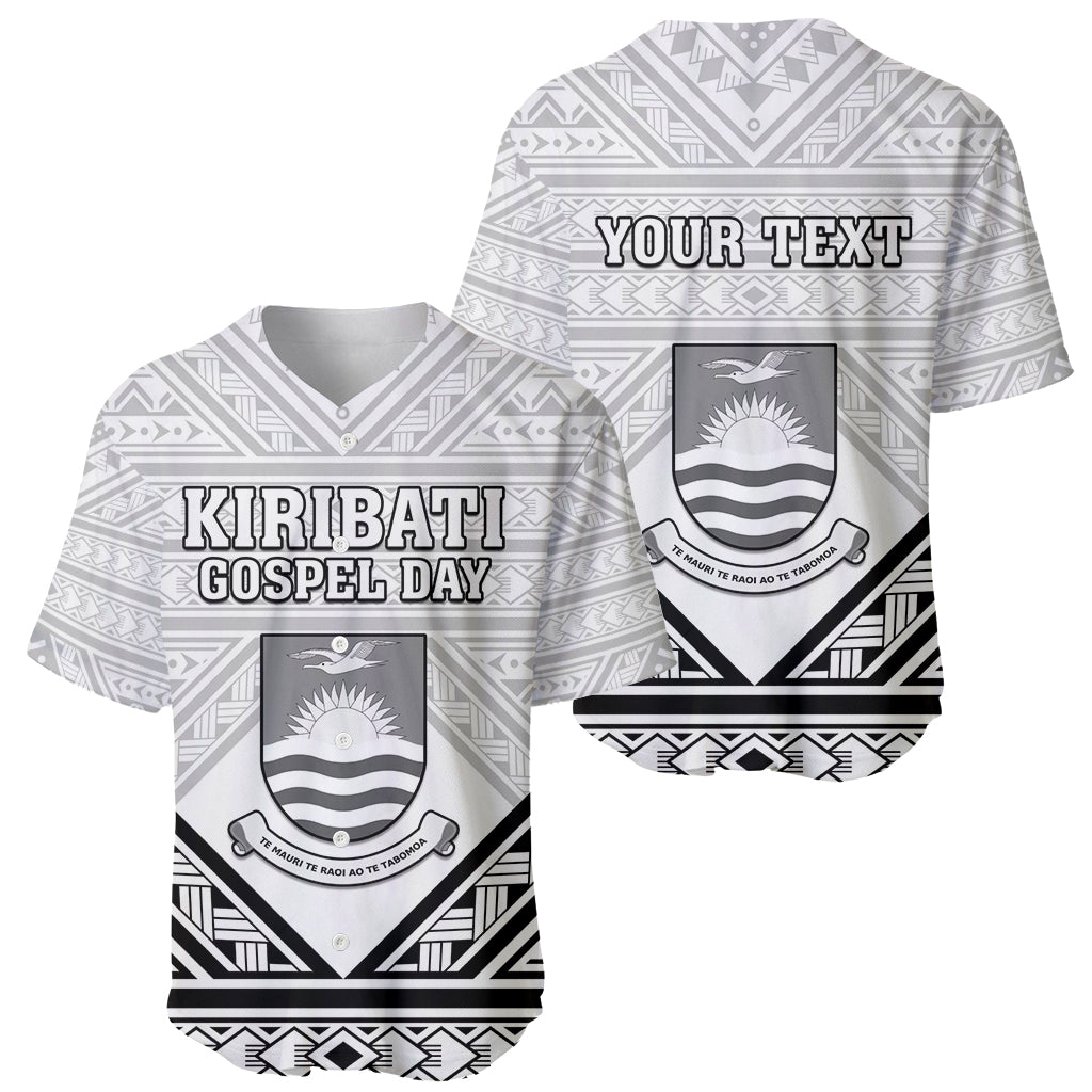 Personalised Kiribati Gospel Day Baseball Jersey Coat Of Arms Polynesian Pattern LT05 - Polynesian Pride