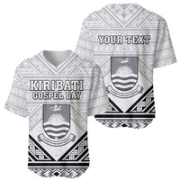 Personalised Kiribati Gospel Day Baseball Jersey Coat Of Arms Polynesian Pattern LT05 - Polynesian Pride