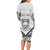 Personalised Kiribati Gospel Day Long Sleeve Bodycon Dress Coat Of Arms Polynesian Pattern