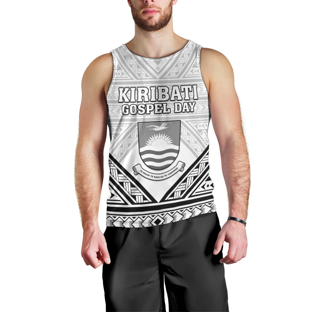 Personalised Kiribati Gospel Day Men Tank Top Coat Of Arms Polynesian Pattern LT05 - Polynesian Pride