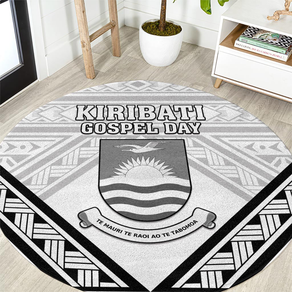 Kiribati Gospel Day Round Carpet Coat Of Arms Polynesian Pattern