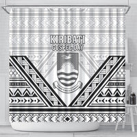 Kiribati Gospel Day Shower Curtain Coat Of Arms Polynesian Pattern LT05 - Polynesian Pride