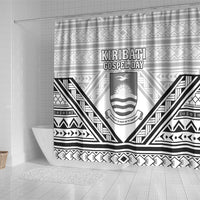 Kiribati Gospel Day Shower Curtain Coat Of Arms Polynesian Pattern LT05 - Polynesian Pride