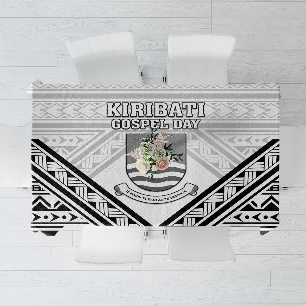 Kiribati Gospel Day Tablecloth Coat Of Arms Polynesian Pattern