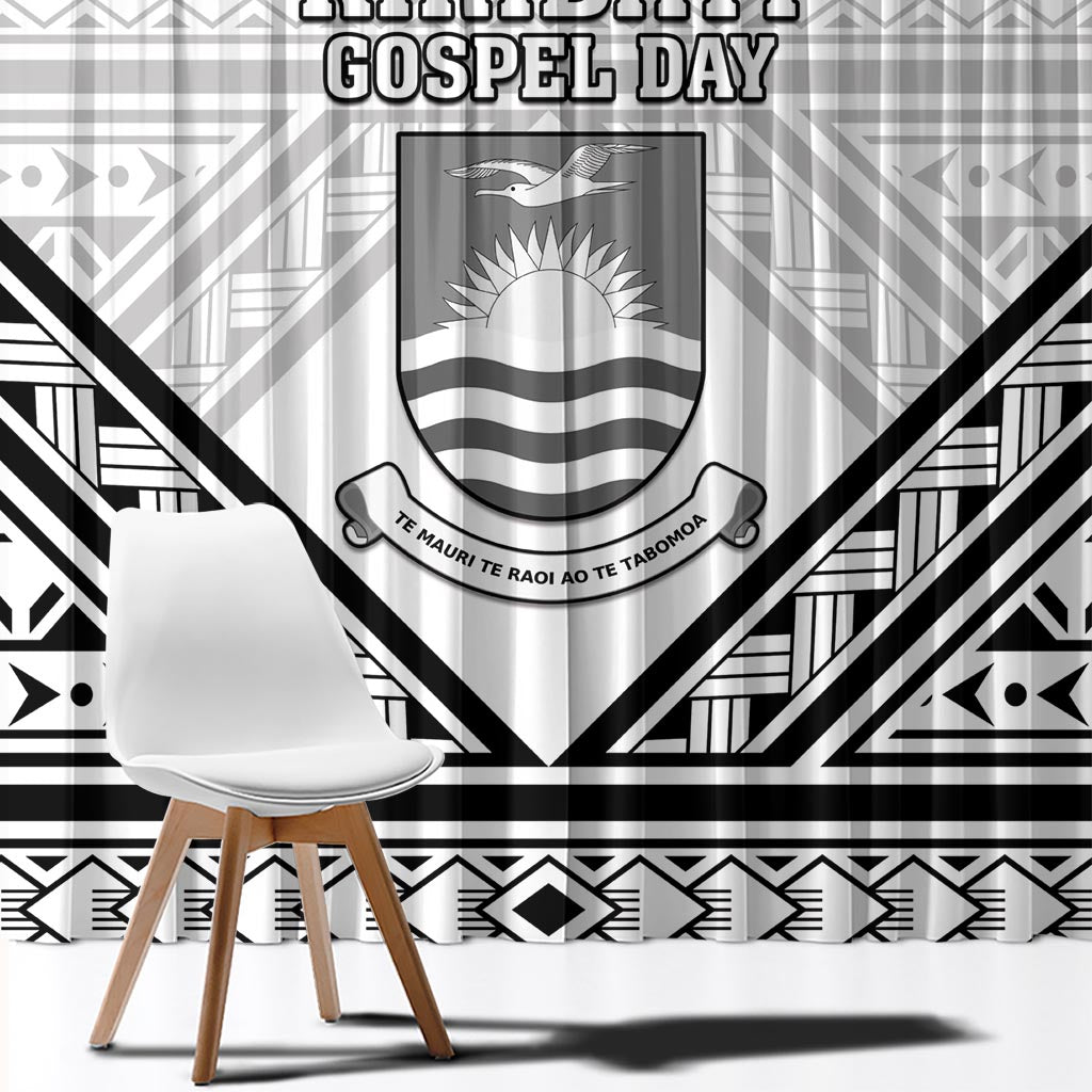 Kiribati Gospel Day Window Curtain Coat Of Arms Polynesian Pattern LT05 - Polynesian Pride