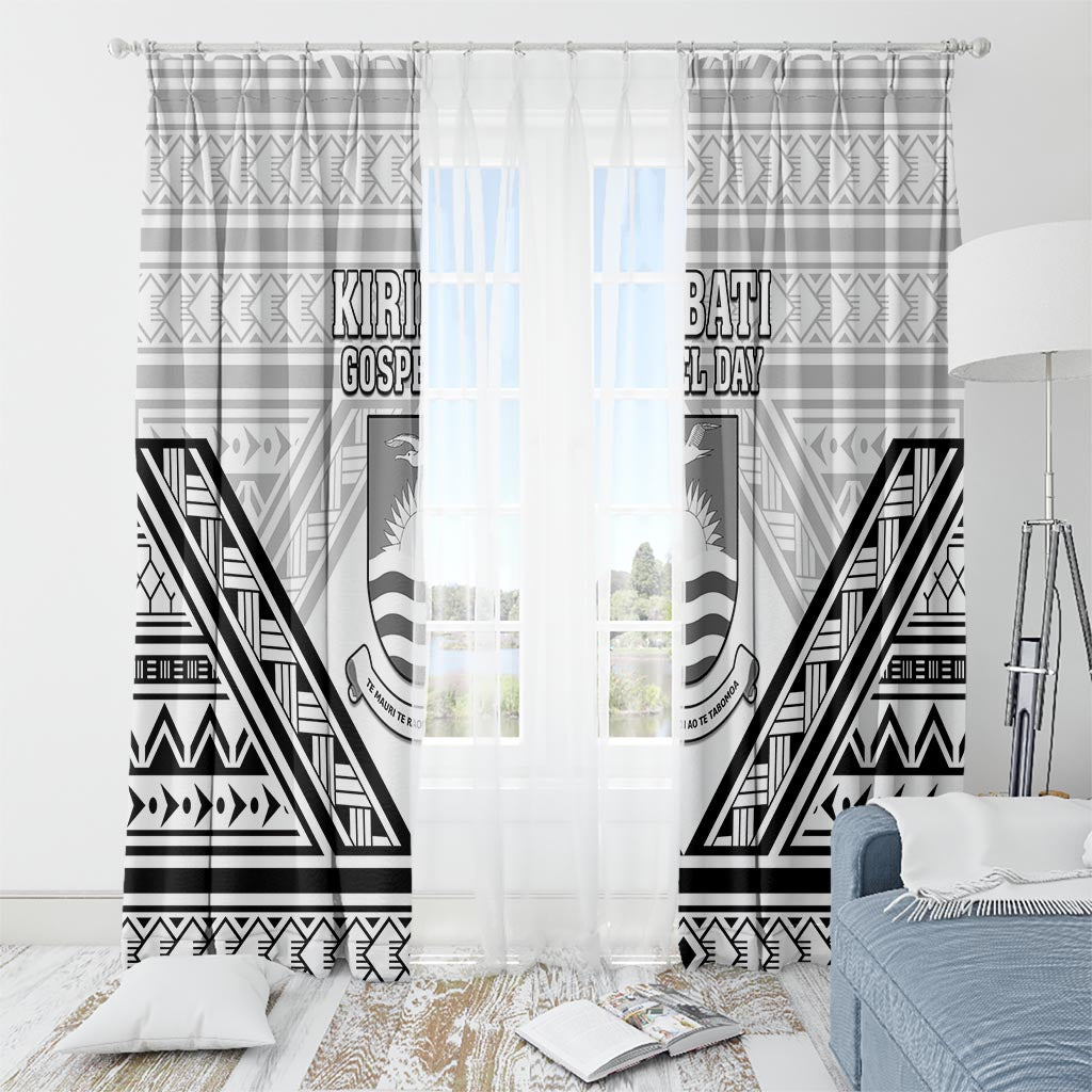 Kiribati Gospel Day Window Curtain Coat Of Arms Polynesian Pattern LT05 - Polynesian Pride