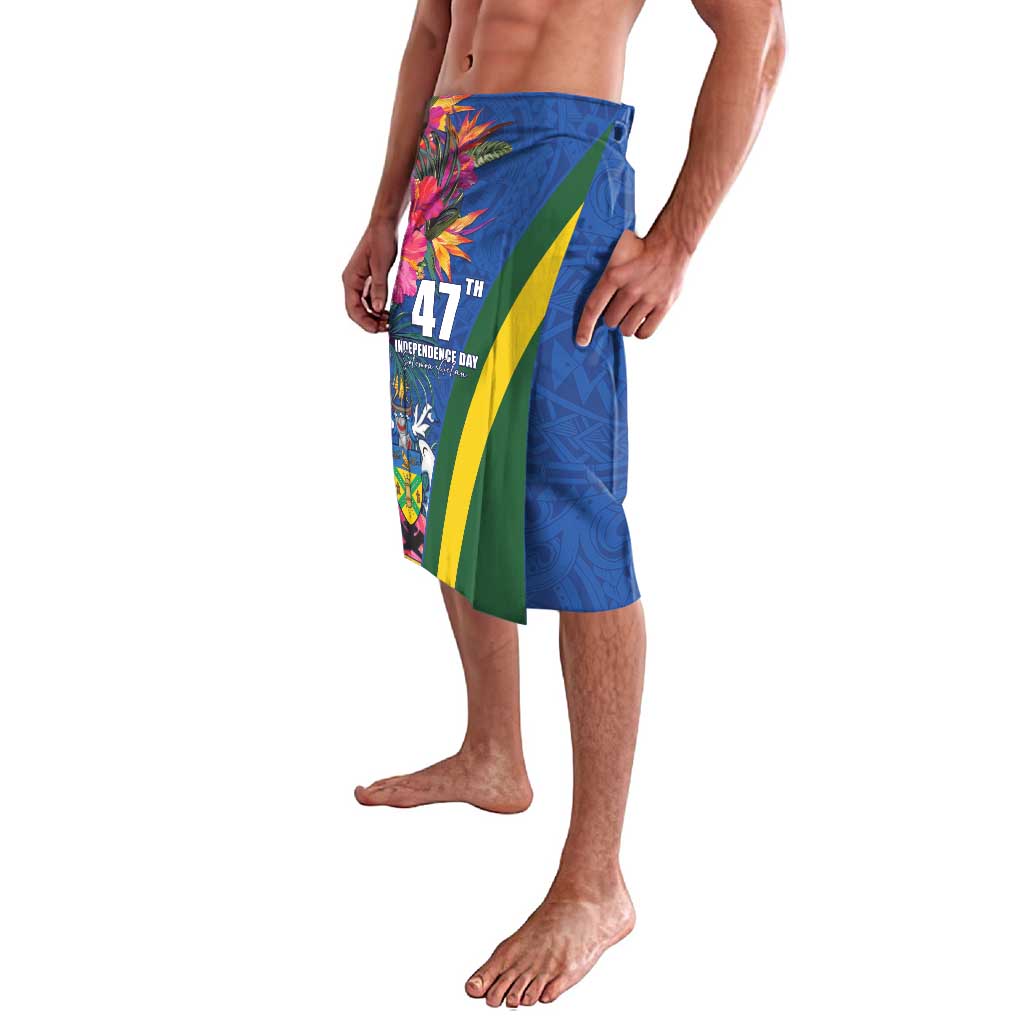 Solomon Islands Independence Day Lavalava Coat Of Arms With Tropical Flowers LT05 - Polynesian Pride