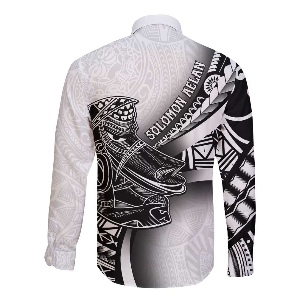 Solomon Islands Nguzunguzu Long Sleeve Button Shirt Polynesian Tribal Pattern LT05 - Polynesian Pride