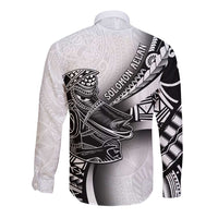 Solomon Islands Nguzunguzu Long Sleeve Button Shirt Polynesian Tribal Pattern LT05 - Polynesian Pride