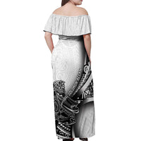 Solomon Islands Nguzunguzu Off Shoulder Maxi Dress Polynesian Tribal Pattern LT05 - Polynesian Pride
