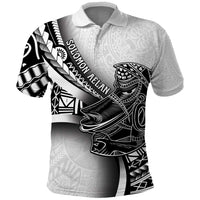 Solomon Islands Nguzunguzu Polo Shirt Polynesian Tribal Pattern LT05 White - Polynesian Pride