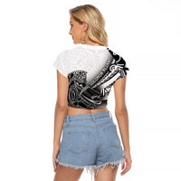 Solomon Islands Nguzunguzu Raglan Cropped T Shirt Polynesian Tribal Pattern LT05 - Polynesian Pride
