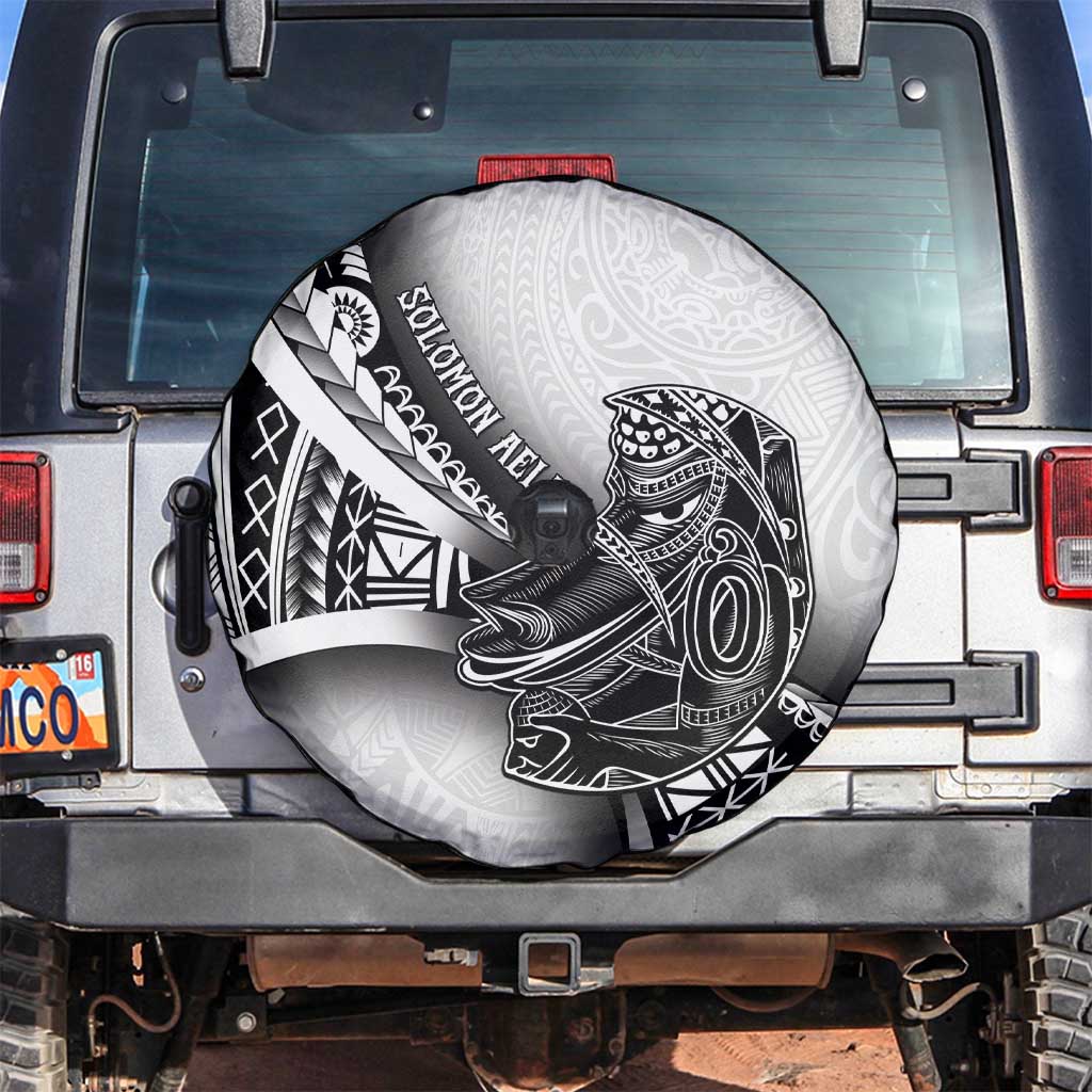 Solomon Islands Nguzunguzu Spare Tire Cover Polynesian Tribal Pattern LT05 White - Polynesian Pride