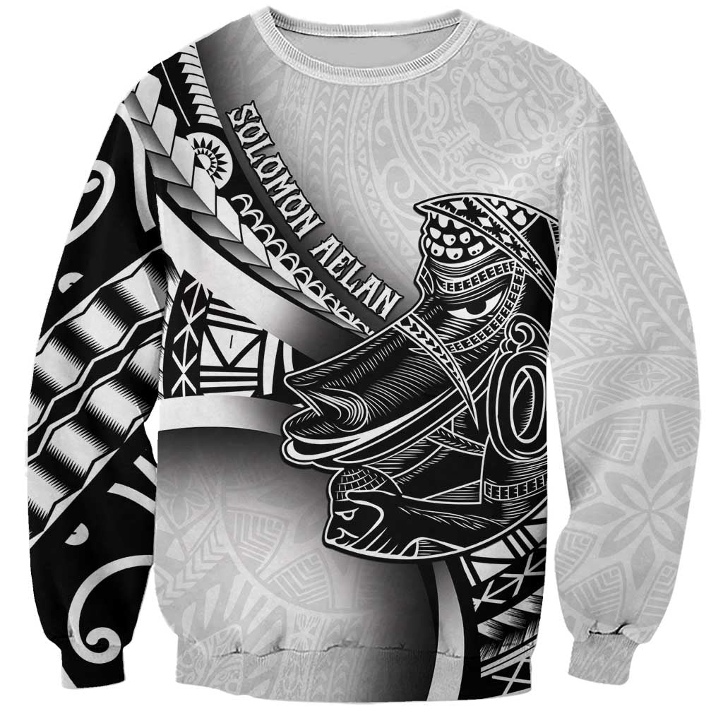 Solomon Islands Nguzunguzu Sweatshirt Polynesian Tribal Pattern LT05 Unisex White - Polynesian Pride