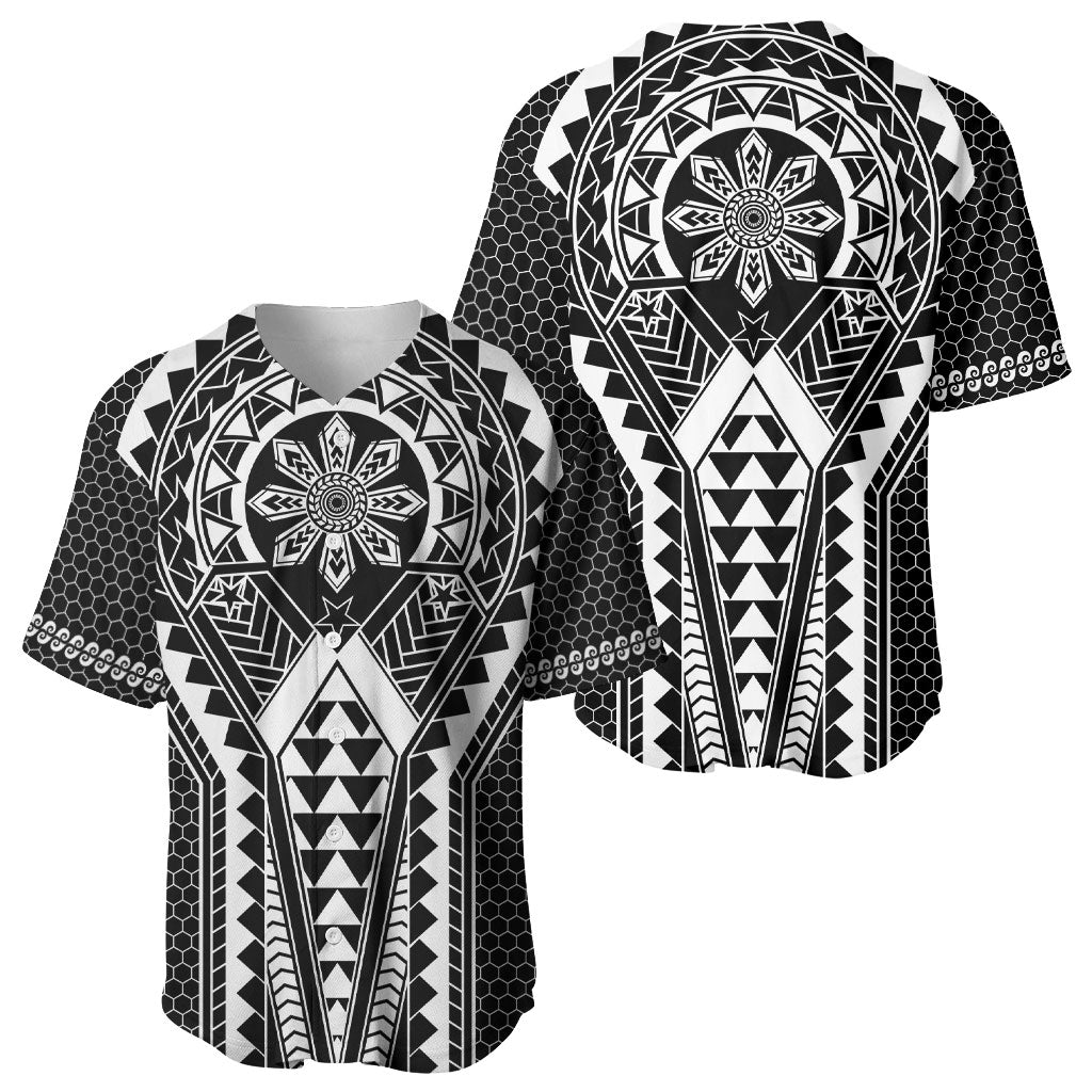 Philippines Batok Tribal Inspired Tattoo Black Baseball Jersey LT05 - Polynesian Pride