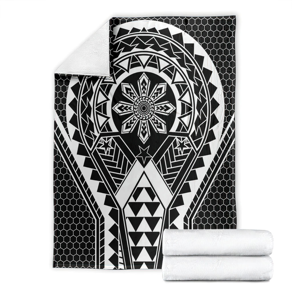 Philippines Batok Tribal Inspired Tattoo Black Blanket LT05 - Polynesian Pride