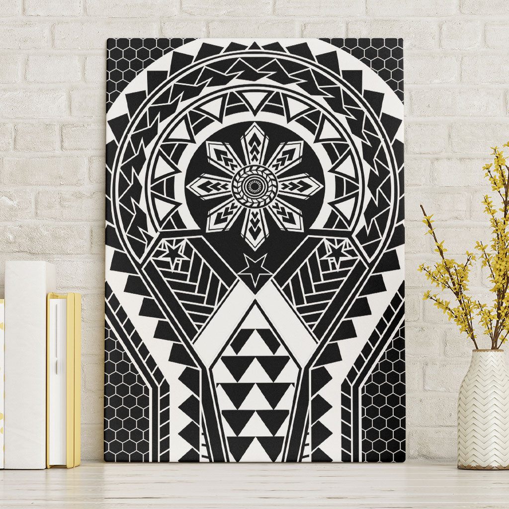 Philippines Batok Tribal Inspired Tattoo Black Canvas Wall Art LT05 Without Frame Black - Polynesian Pride