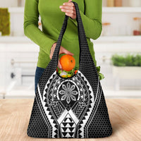 Philippines Batok Tribal Inspired Tattoo Black Grocery Bag LT05 - Polynesian Pride