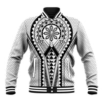 Philippines Batok Tribal Inspired Tattoo White Baseball Jacket LT05 Unisex White - Polynesian Pride