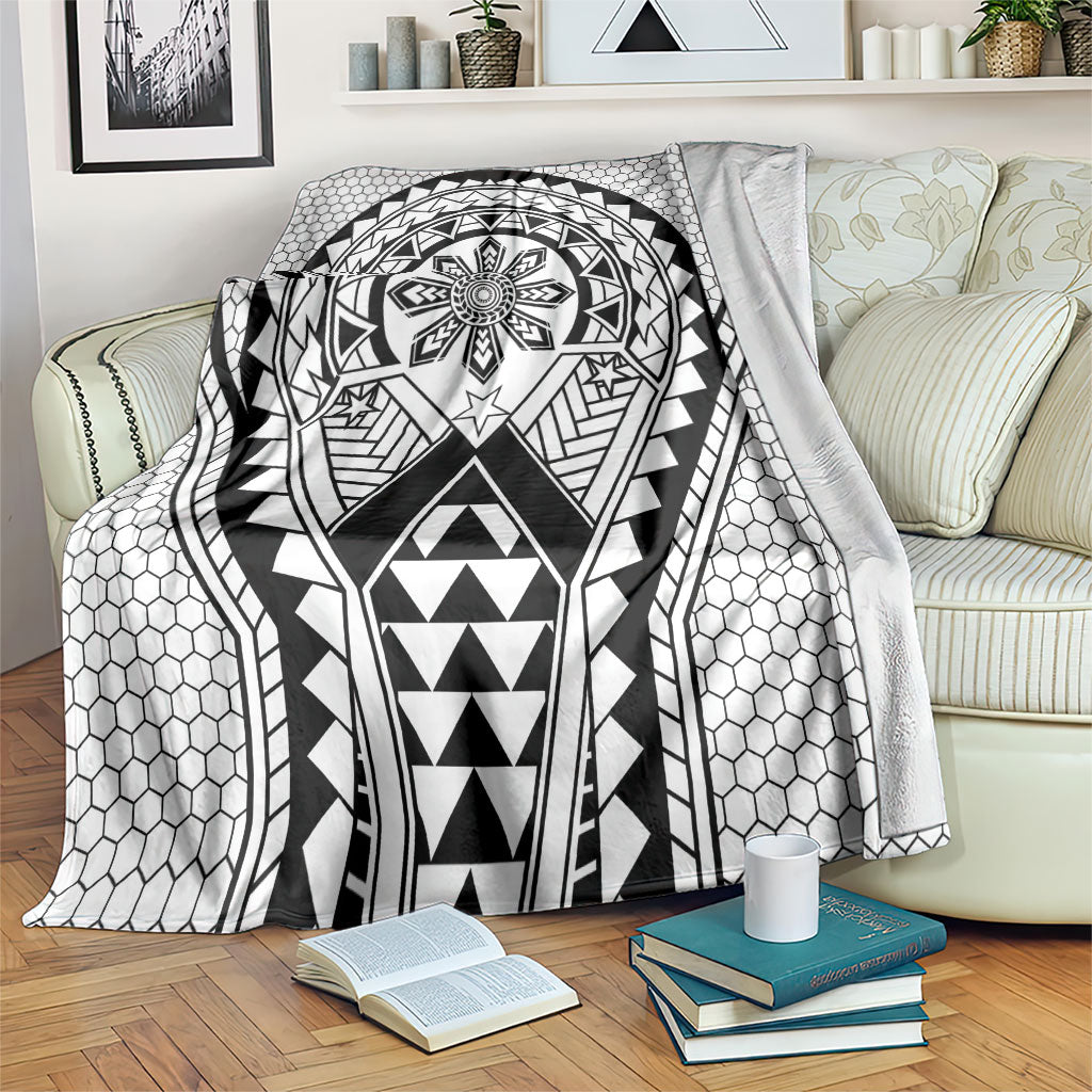 Philippines Batok Tribal Inspired Tattoo White Blanket LT05 White - Polynesian Pride