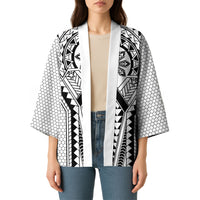 Philippines Batok Tribal Inspired Tattoo White Kimono LT05 - Polynesian Pride