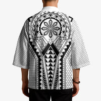 Philippines Batok Tribal Inspired Tattoo White Kimono LT05 - Polynesian Pride