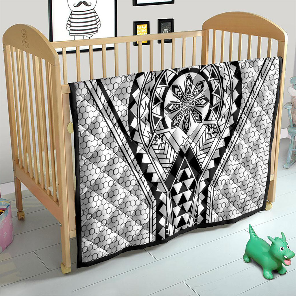 Philippines Batok Tribal Inspired Tattoo White Quilt LT05 - Polynesian Pride