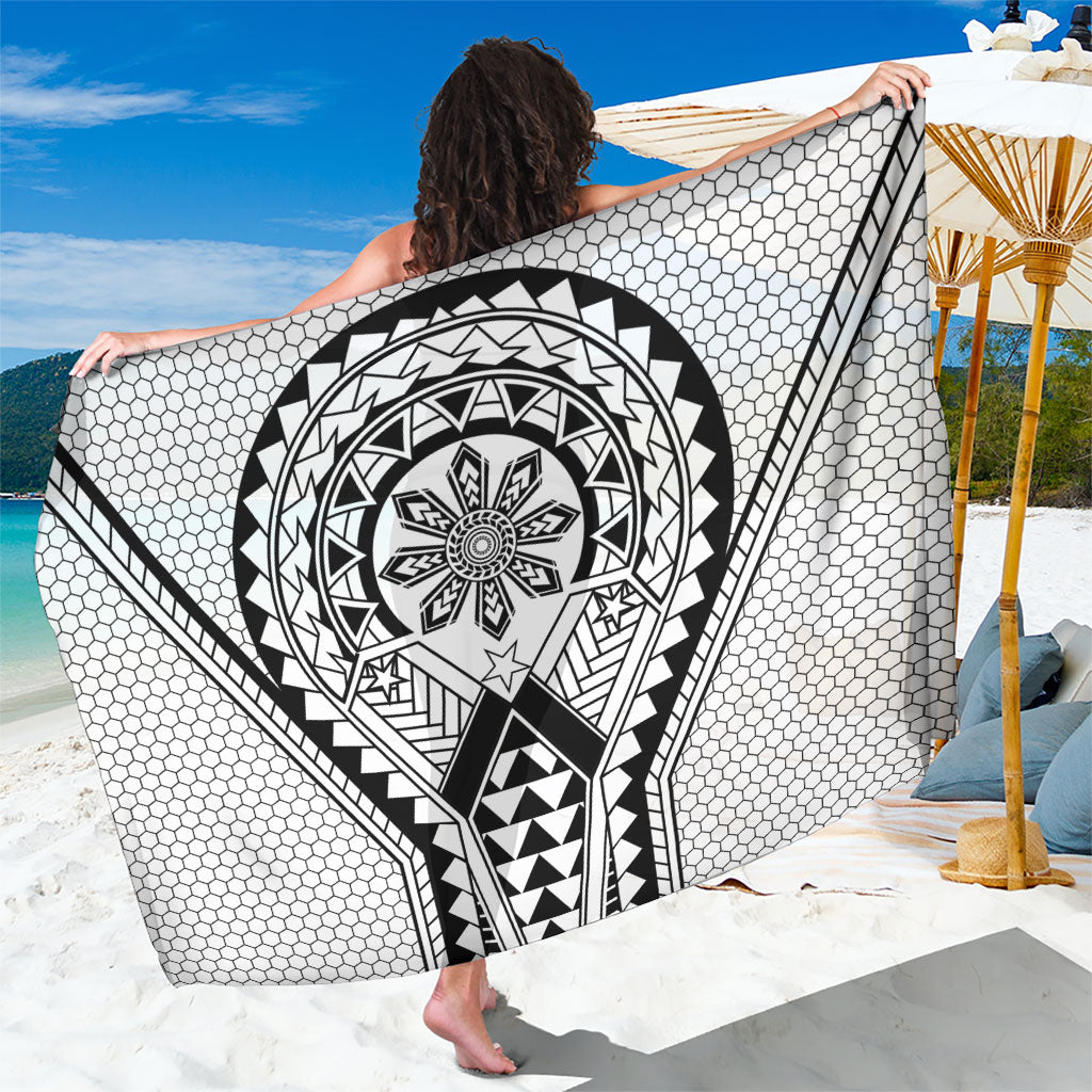 Philippines Batok Tribal Inspired Tattoo White Sarong LT05 One Size 44 x 66 inches White - Polynesian Pride