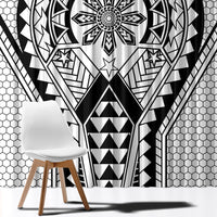 Philippines Batok Tribal Inspired Tattoo White Window Curtain LT05 - Polynesian Pride
