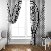 Philippines Batok Tribal Inspired Tattoo White Window Curtain LT05 - Polynesian Pride